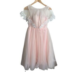 Bridgerton Mood Pink Lace Dress - Event or Bridesmaids Dress Size 2